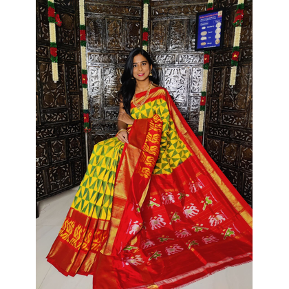 PGMRIDSS4O09BBDD25- Ikat silk saree