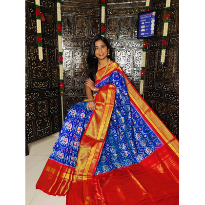 PGMRIDSS4O09BBDD26- Ikat silk saree