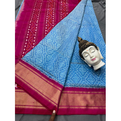 PSDHIDSS4O09BXDD12- Ikat silk saree