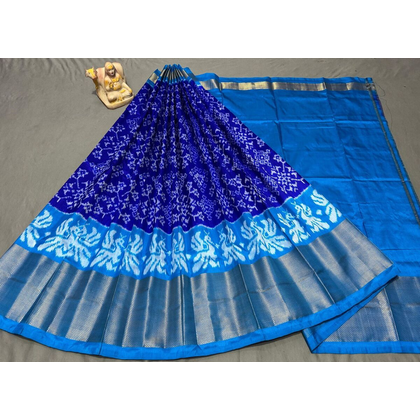 PSRGFSLG4O11SZCD14- Free Size Ikat Silk Lehenga