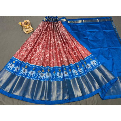 PSRGFSLG4O11SZCD18- Free Size Ikat Silk Lehenga