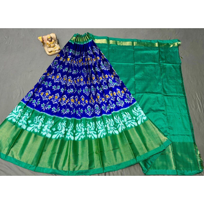 PSRGFSLG4O11SZCD33- Free Size Ikat Silk Lehenga