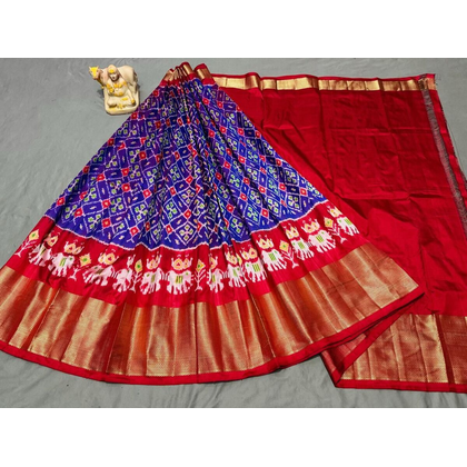 PSRGFSLG4O11SZCD36- Free Size Ikat Silk Lehenga