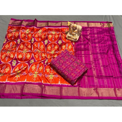 PSRGSDST4O14FSDD63- Ikat sico dupatta with  sico top