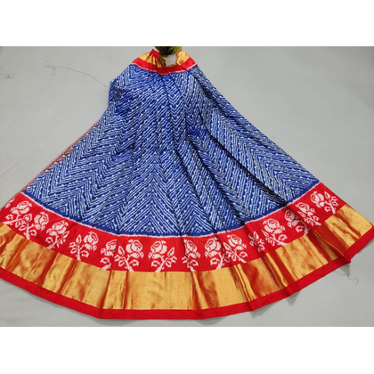 PSSIFSLG4O09SZCD57- Free Size Ikat Silk Lehenga