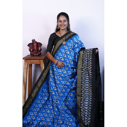 PRKSILWS4V04XZCC13- light weight Ikat silk saree