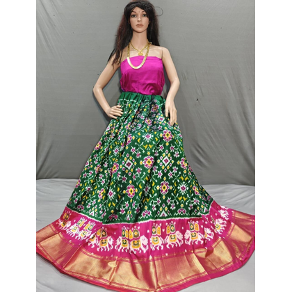 PSSIFSLG4V05SZCD56- Free Size Ikat Silk Lehenga