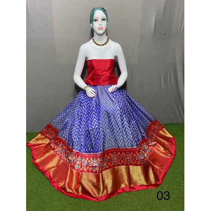 PSRGFSLG4V11SZCC18- Free Size Ikat Silk Lehenga