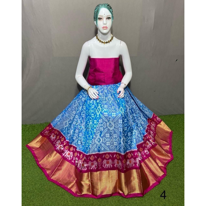 PSRGFSLG4V22SZDC15- Free Size Ikat Silk Lehenga