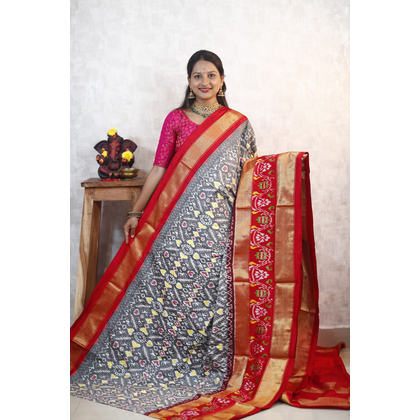 PANHIDSS4V26BNDC14- Ikat silk saree