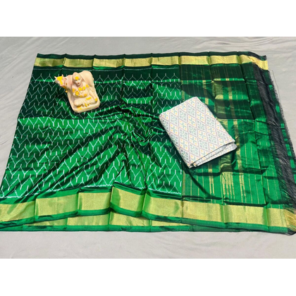 PSRGSDST4V28FFCD04- Ikat Silk dupatta with Ikat sico top