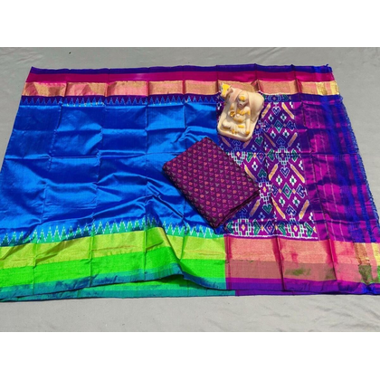 PSRGSDST4V28FFCD14- Ikat Silk dupatta with Ikat sico top