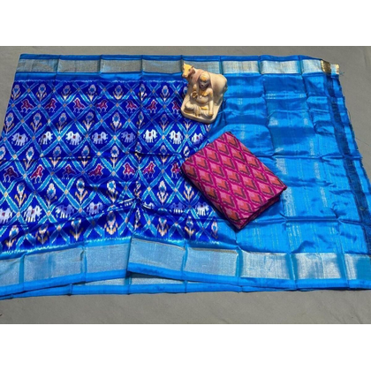 PSRGSDST4V28FFCD62- Ikat Silk dupatta with Ikat sico top