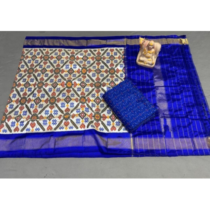 PSRGSDST4V28FFCD74- Ikat Silk dupatta with Ikat sico top