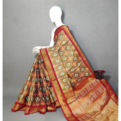 PGMRFTHS4D01NTCC09- Full Tissue Ikat silk saree