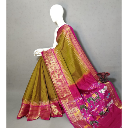 PGMRIDSS4D04BXDC13- Ikat silk saree