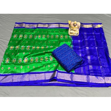 PSRGSDST4D04FFDC48- Ikat Silk dupatta with Ikat sico top