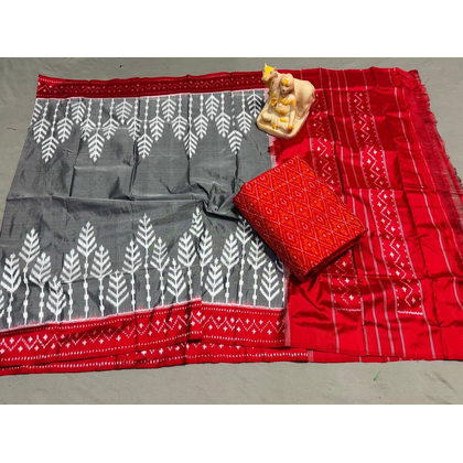 PSRGSDST4D04FFDC57- Ikat Silk dupatta with Ikat sico top