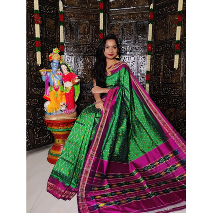 PRKSILWS4D10SZDC09- light weight Ikat silk saree