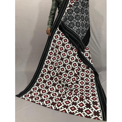 PSSIICTS4D09SBDC06- Double Ikat Teliya rumal cotton saree