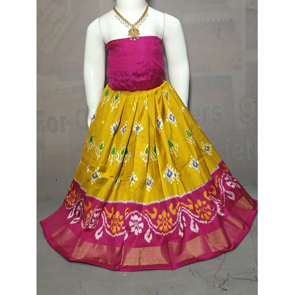 PGMRZSLG4D14IBCC45- Zero size Ikat silk lehenga