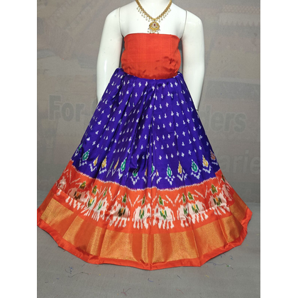 PGMRZSLG4D14IBCC48- Zero size Ikat silk lehenga