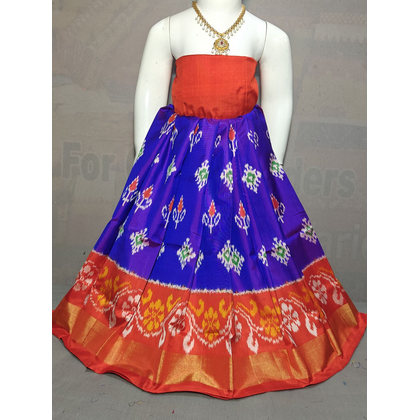 PGMRZSLG4D14IBCC52- Zero size Ikat silk lehenga