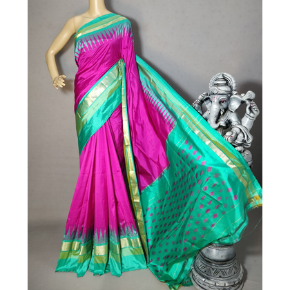 PRKSILWS4D13XSCD15- light weight Ikat silk saree