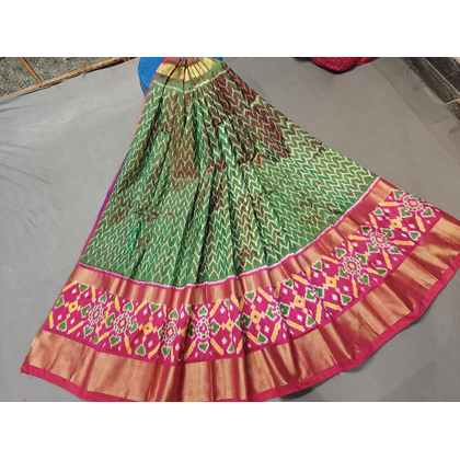 PGMRFSLG4D16SZCC21- Free Size Ikat Silk Lehenga