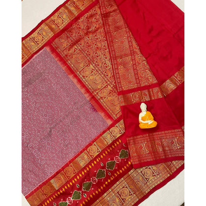 PGMRKBRS4D16FSCD57- Kanchi border Ikat silk saree