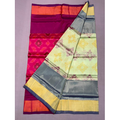 PKHSIDSS4D14IFCD31- Ikat soft silk saree