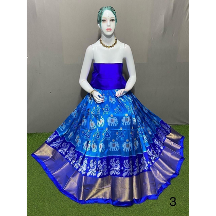 PSRGFSLG4D16SZDC28- Free Size Ikat Silk Lehenga