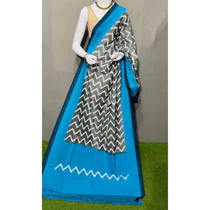 PSRGICDP4D18CBSD01- Ikat cotton dupatta