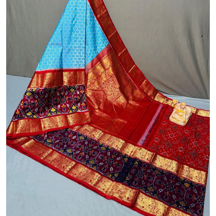 PSRGKBRS4D15FSCD11- Kanchi border Ikat silk saree