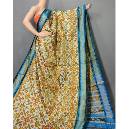 PUSNFTHS4D14NTDC03- Full tissue Ikat silk saree