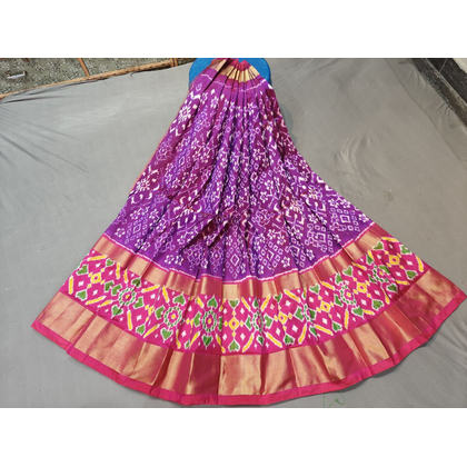 PGMRFSLG4D26SZCD20- Free Size Ikat Silk Lehenga