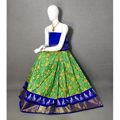 PRIHFSLG4D25SZCD24- Free Size Ikat Silk Lehenga