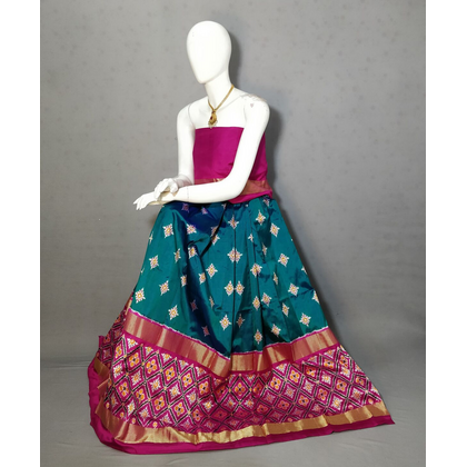 PRIHFSLG4D25SZCD38- Free Size Ikat Silk Lehenga