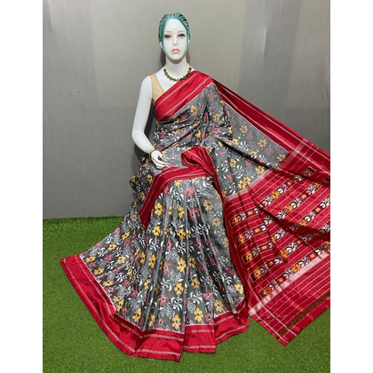 PSRGIDSS4D26BSDD33- Ikat silk saree