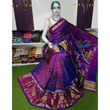 PSRGIDSS4D26BSDD37- Ikat silk saree