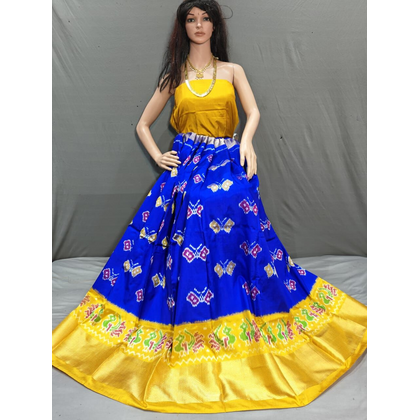 PSSIFSLG4D27SZCC30- Free Size Ikat Silk Lehenga