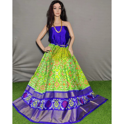 PSSIFSLG4D27SZCC32- Free Size Ikat Silk Lehenga