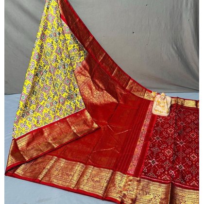 PSRGKBRS4D28FSDC03- Kanchi border Ikat silk saree