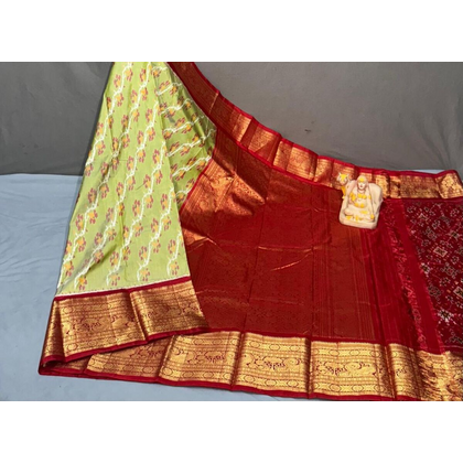 PSRGKBRS4D28FSDC13- Kanchi border Ikat silk saree