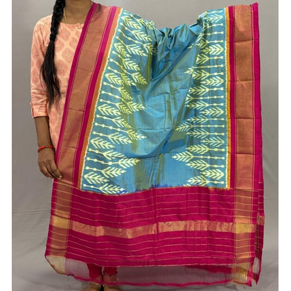 PSSIISDP4D29ECDC01- Ikat silk dupatta