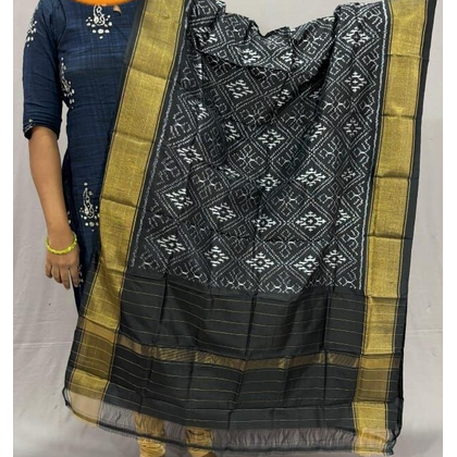 PSSIISDP4D29ECDC42- Ikat silk dupatta