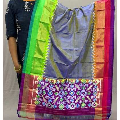 PSSIISDP4D29ECDC50- Ikat silk dupatta