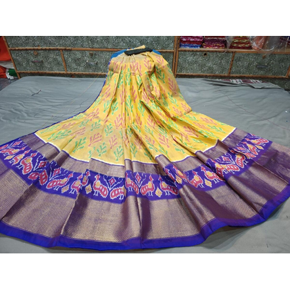 PGMRFSLG4D31SZDC36- Free Size Ikat Silk Lehenga