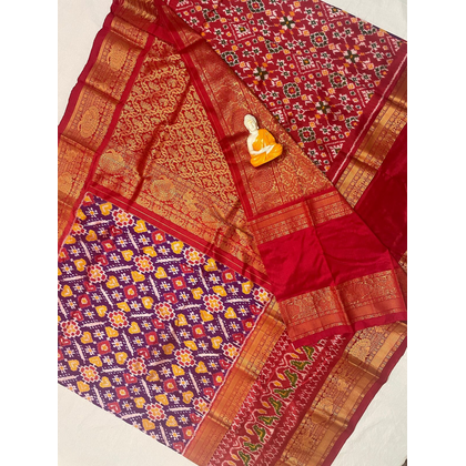 PGMRKBRS4D31FSCD50- Kanchi border Ikat silk saree