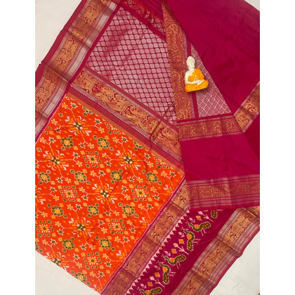 PGMRKBRS4D31FSCD53- Kanchi border Ikat silk saree